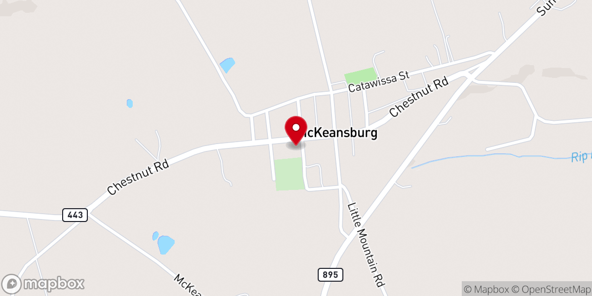 Map showing location of Christ Church McKeansburg