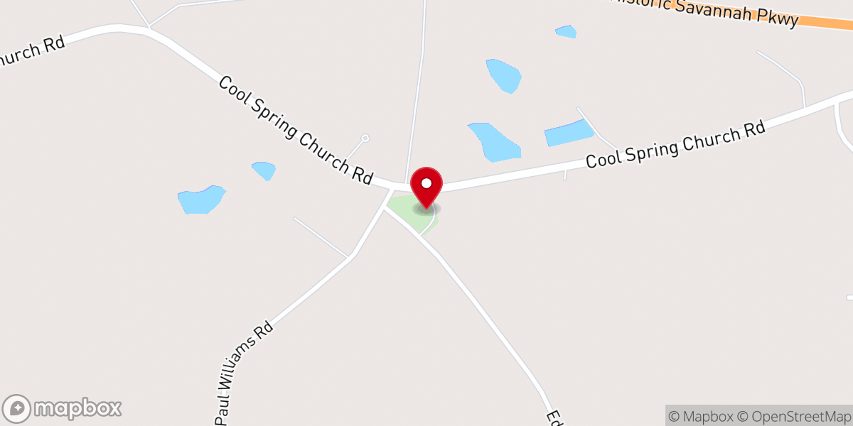 Map showing location of Cool Springs Baptist Church