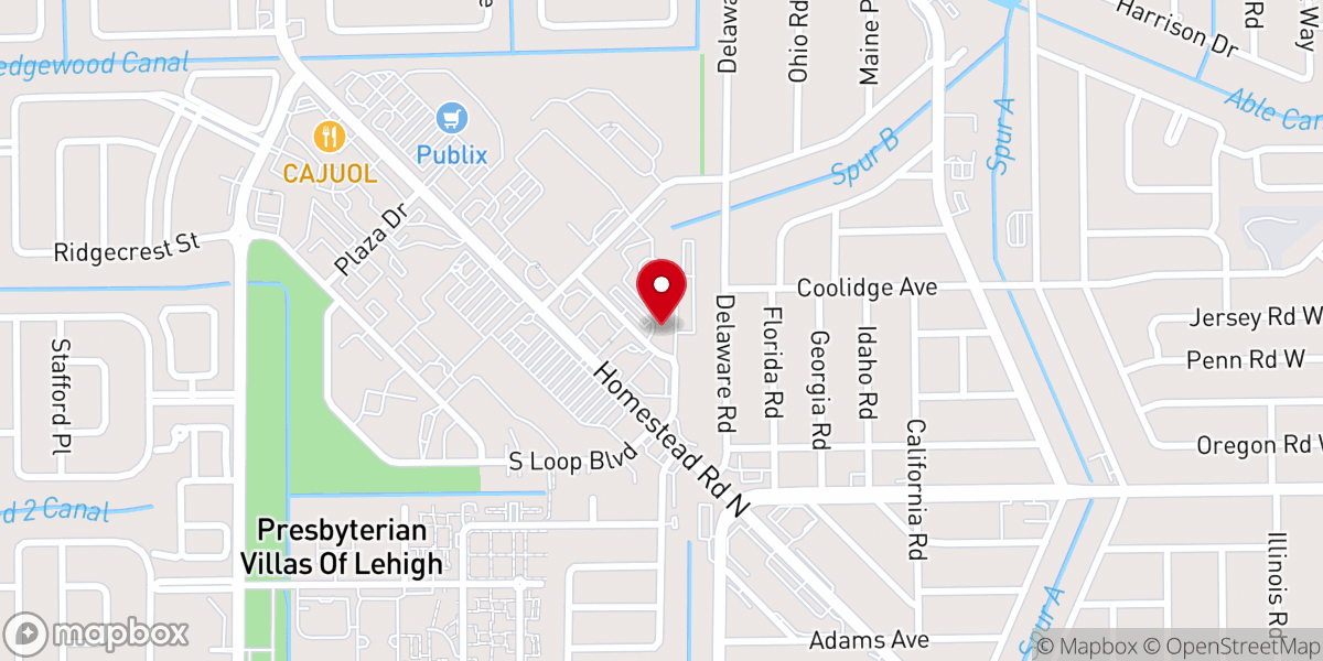 Map showing location of Ministry Hermanos En Cristo Lehigh Acres Inc