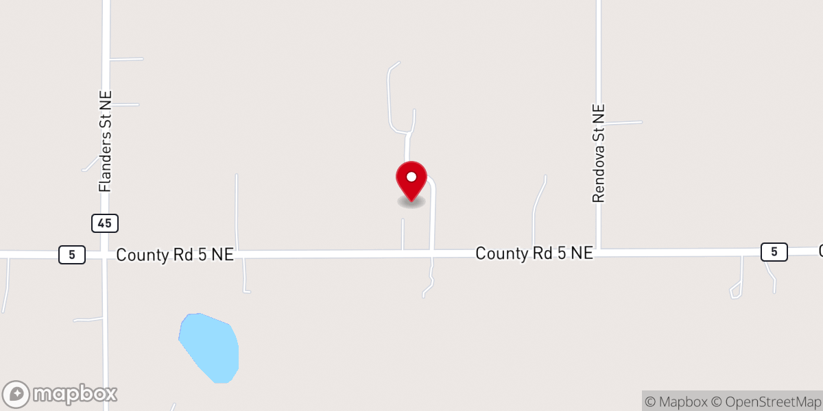 Map showing location of South Isanti Baptist Church
