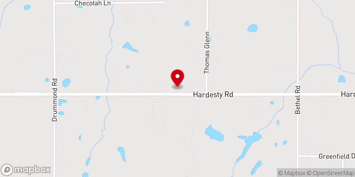 Map showing location of Bethel United Methodist Church