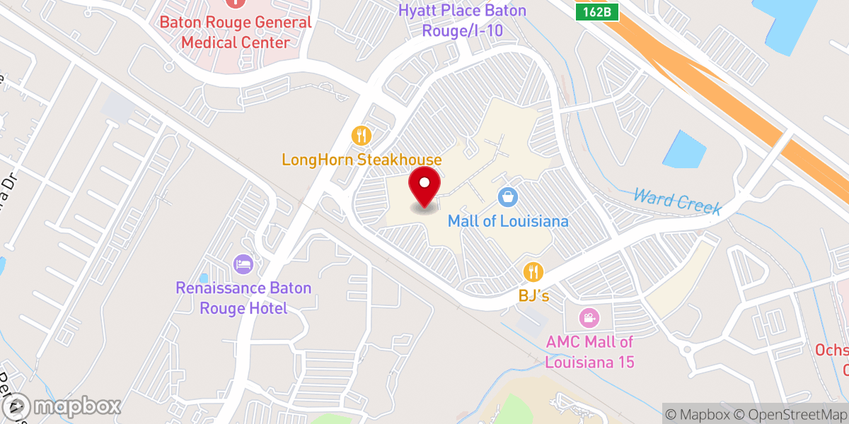 Map showing location of Blue Zoo Aquarium Baton Rouge