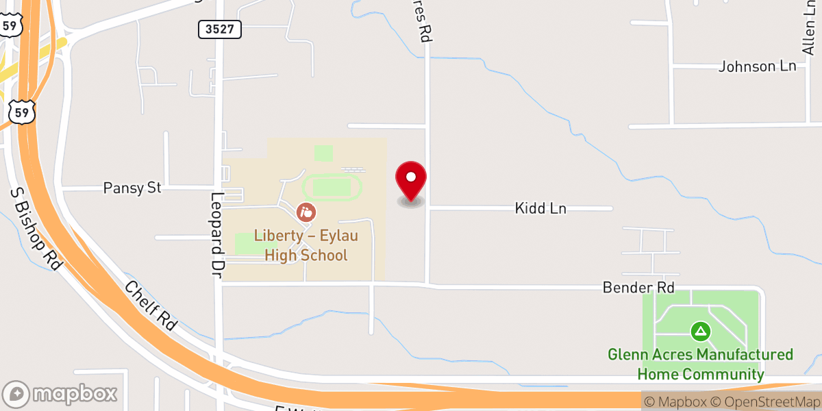 Map showing location of Flower Acres Baptist Church