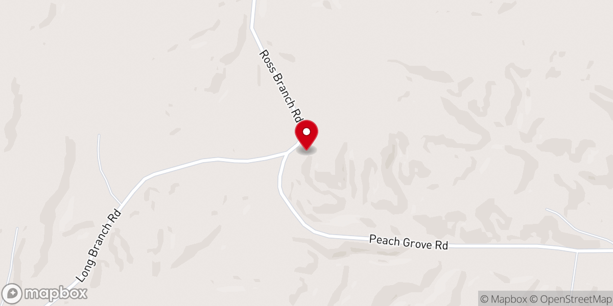 Map showing location of Peach Grove Church