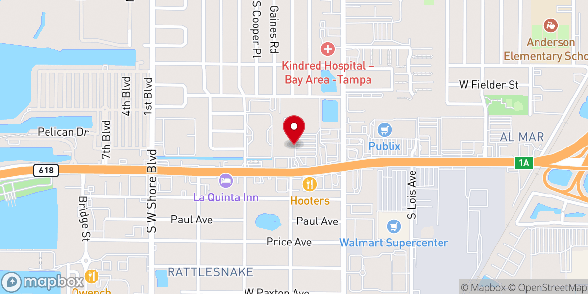 Map showing location of Grace Family Church - South Tampa