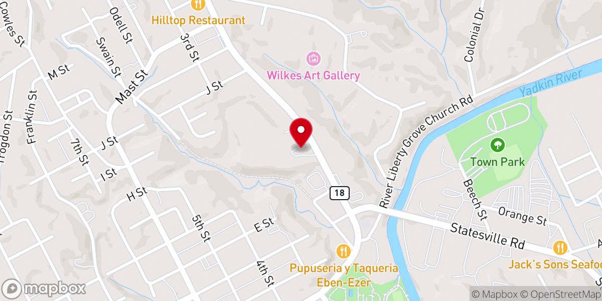 Map showing location of Second Baptist Church