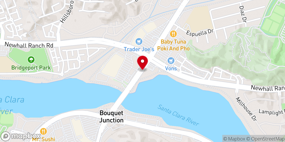 Map showing location of Santa Clarita United Methodist Church
