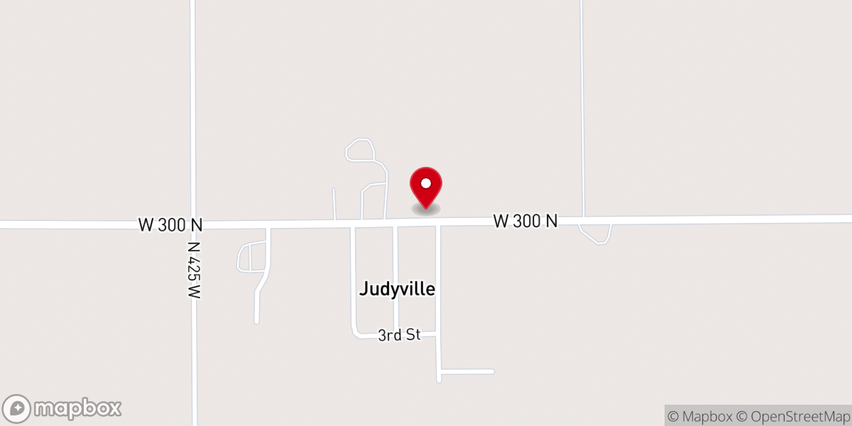 Map showing location of Judyville Church