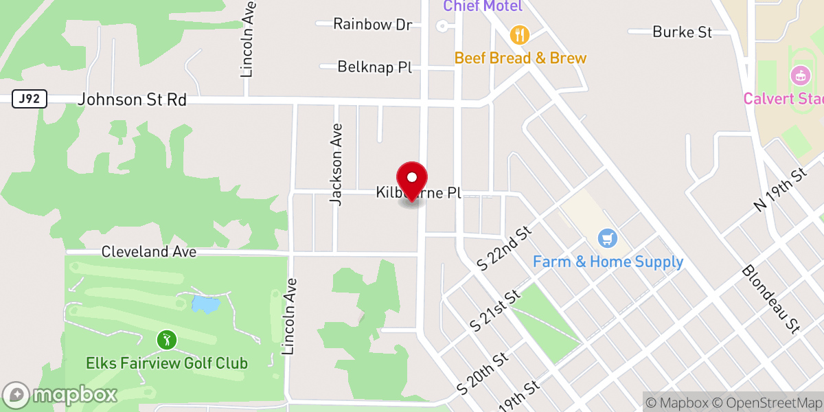 Map showing location of Bethany Baptist Church