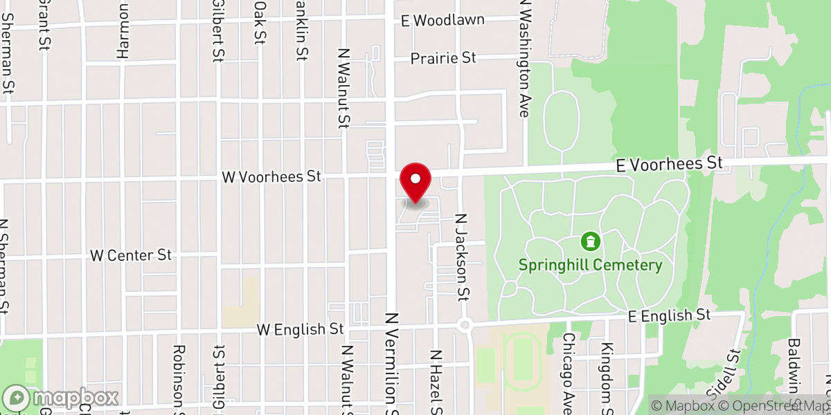 Map showing location of Fairmount Baptist Church