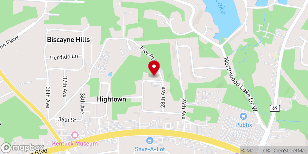 Map showing location of Hightown Church of God