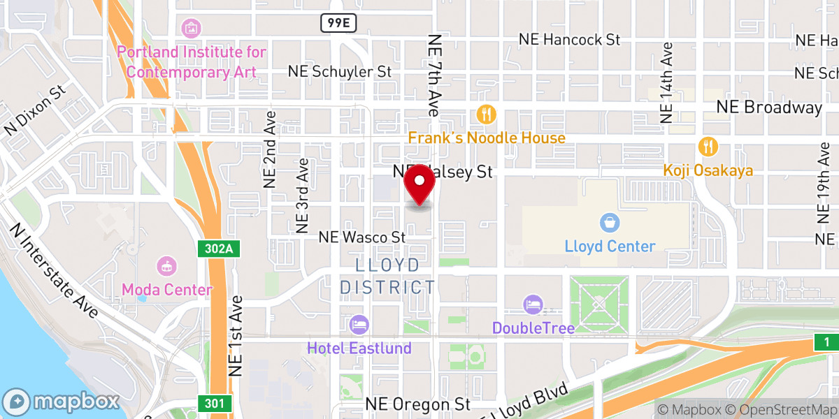 Map showing location of Temple Baptist Church