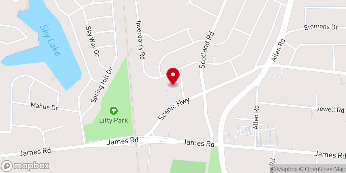 Map showing location of Scenic Hills United Methodist Church
