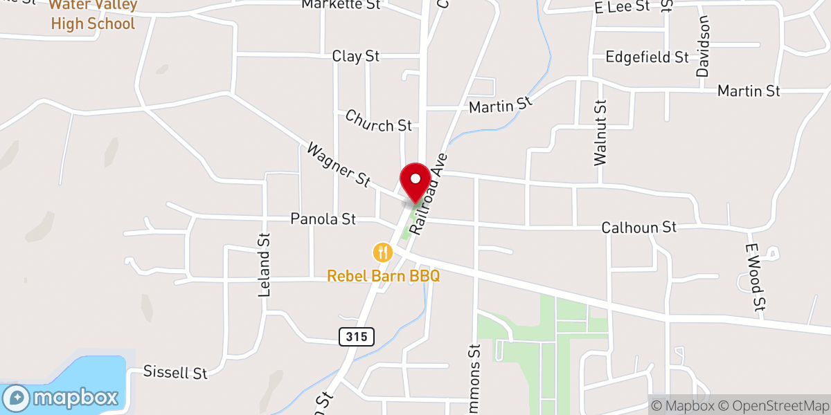 Map showing location of Water Valley SDA Church