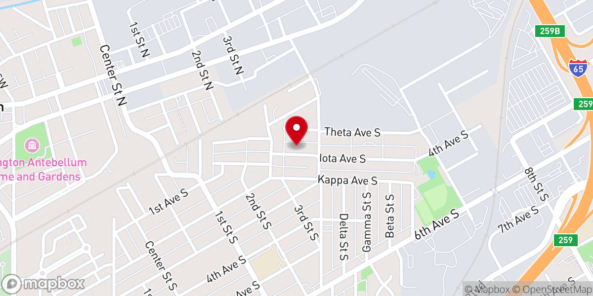 Map showing location of St. Mark Christian Methodist Episcopal Church