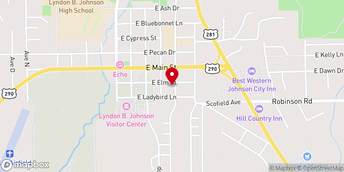 Map showing location of Johnson City Church of Christ