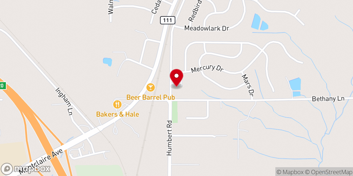 Map showing location of Faith Baptist Church
