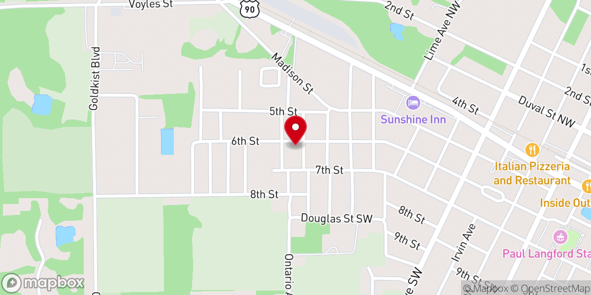 Map showing location of Mt Moriah Baptist Church