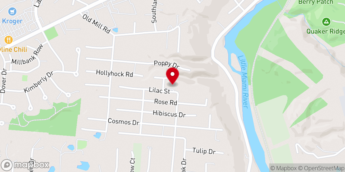 Map showing location of Loveland Park Baptist Church