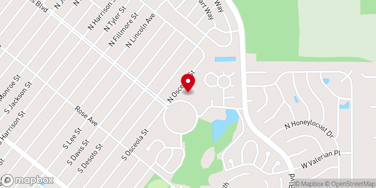 Map showing location of Community Church Fellowship Hall
