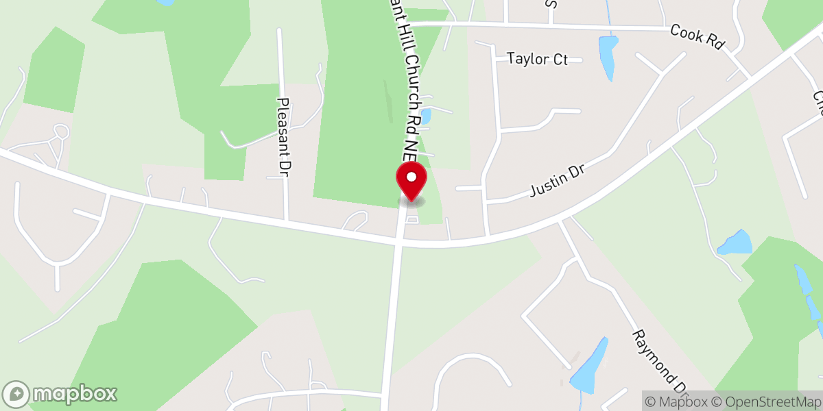 Map showing location of New Pentecost Church
