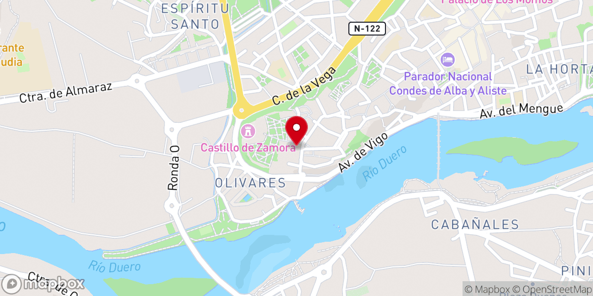 Map showing location of Atrio de la Catedral de Zamora