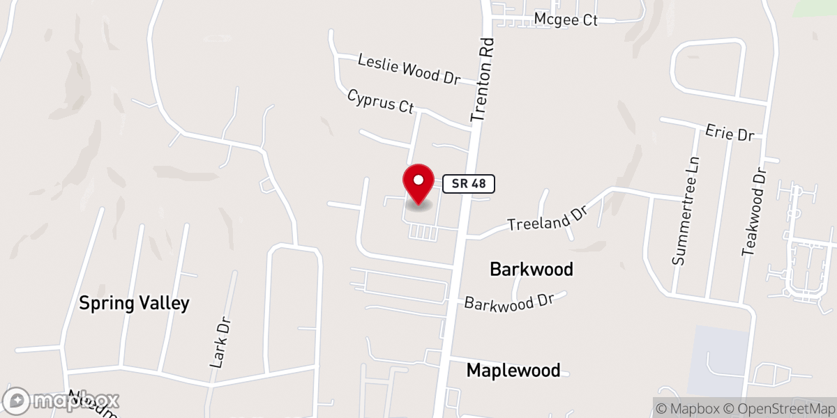 Map showing location of Spring Creek Baptist Church