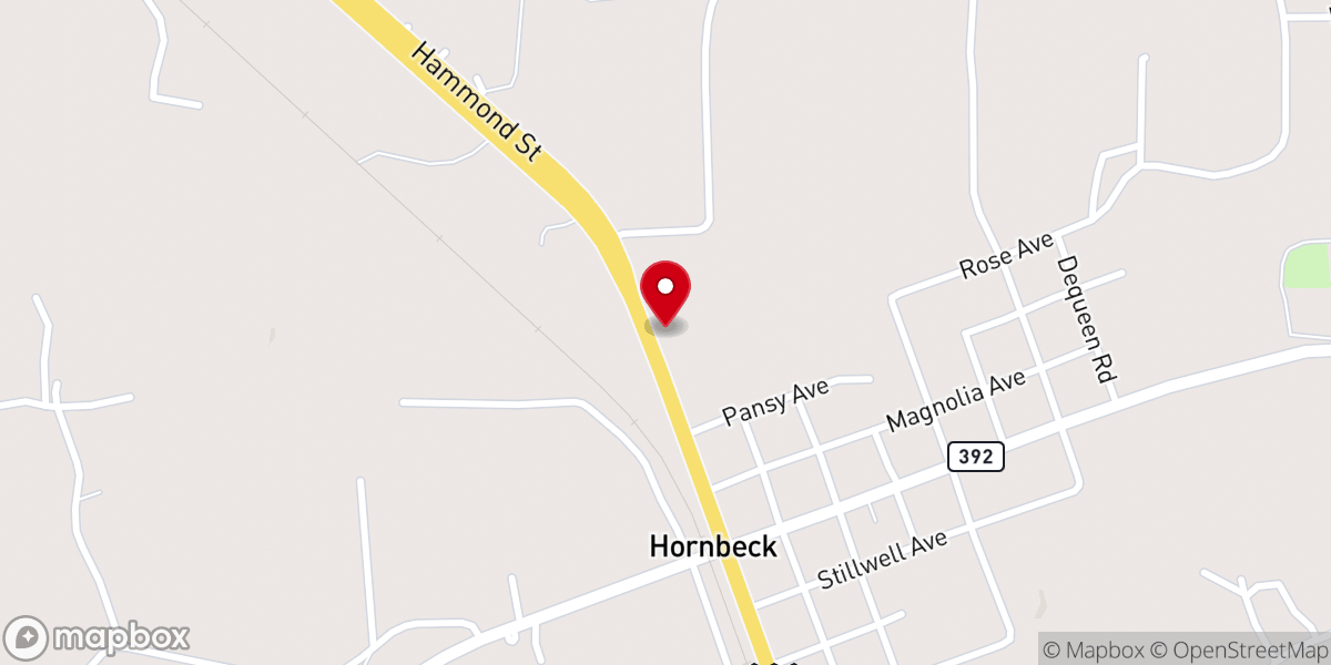 Map showing location of Hornbeck Volunteer Fire Department