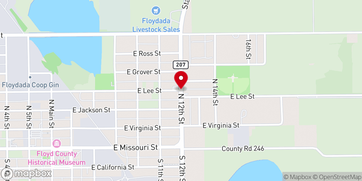 Map showing location of Mount Zion Baptist Church