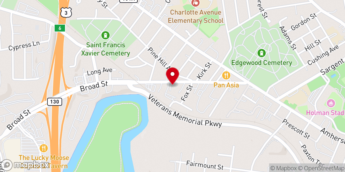 Map showing location of First Church of Christ, Scientist