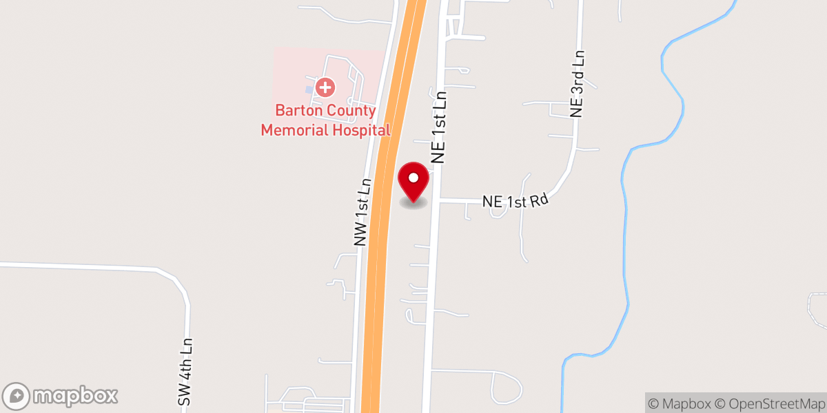 Map showing location of Chip's life church