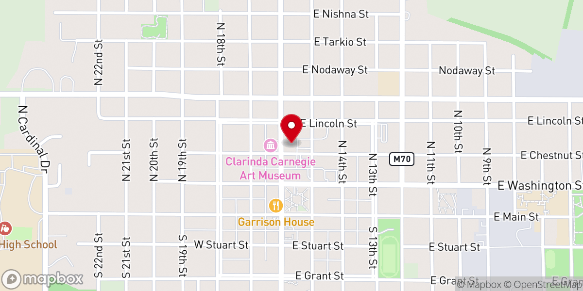 Map showing location of First Christian Church