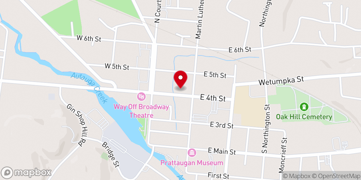 Map showing location of Ward African Methodist Episcopal Chapel