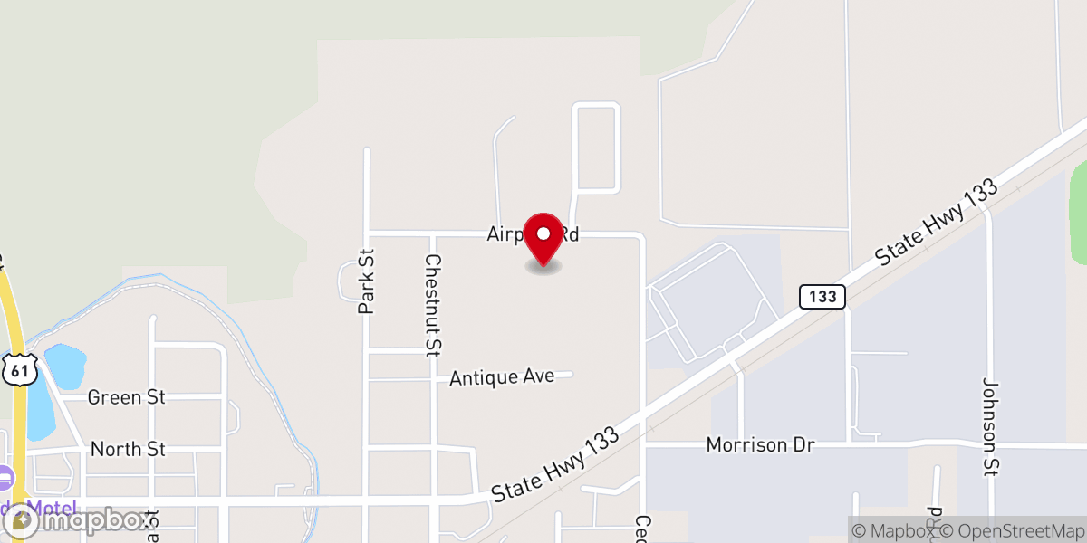 Map showing location of Boscobel Antique Club Grounds