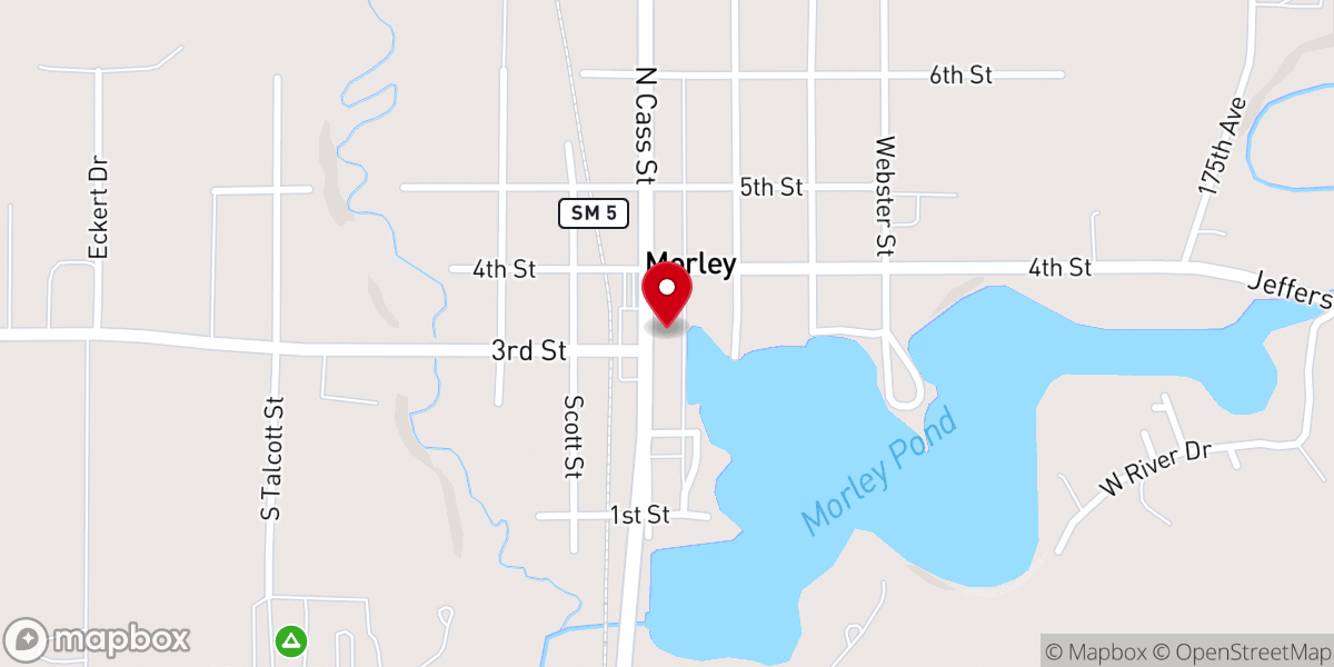 Map showing location of Village of Morley