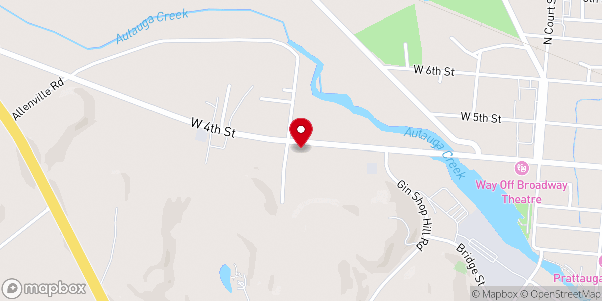 Map showing location of Calvary Baptist Church