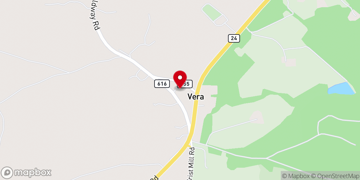 Map showing location of Vera Worship Center