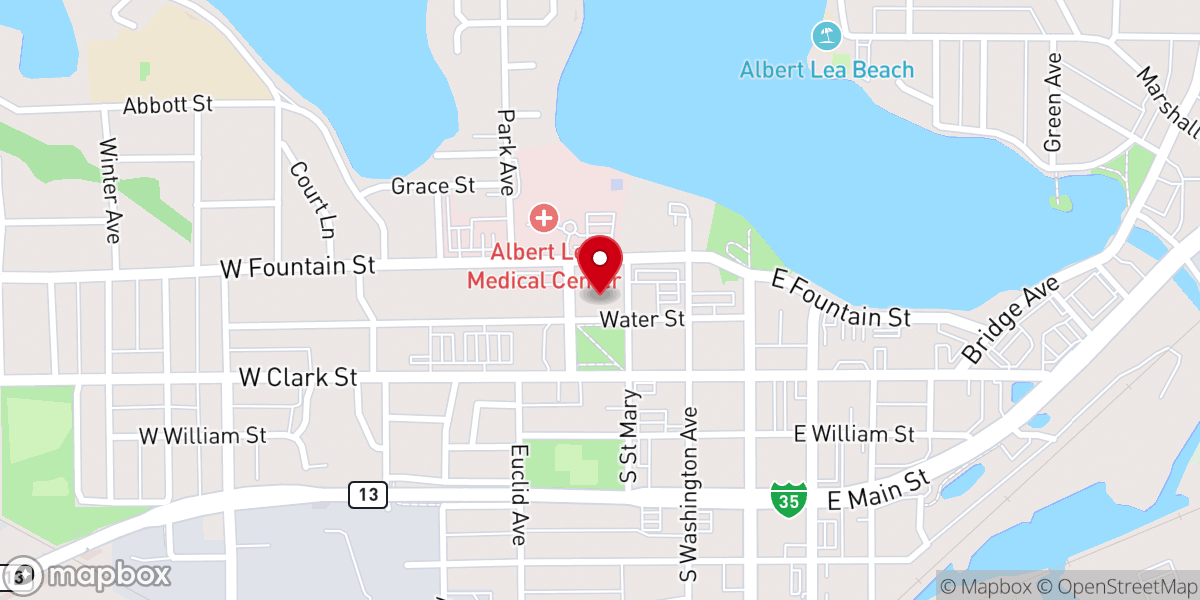 Map showing location of First Presbyterian Church - Food Distribution Center