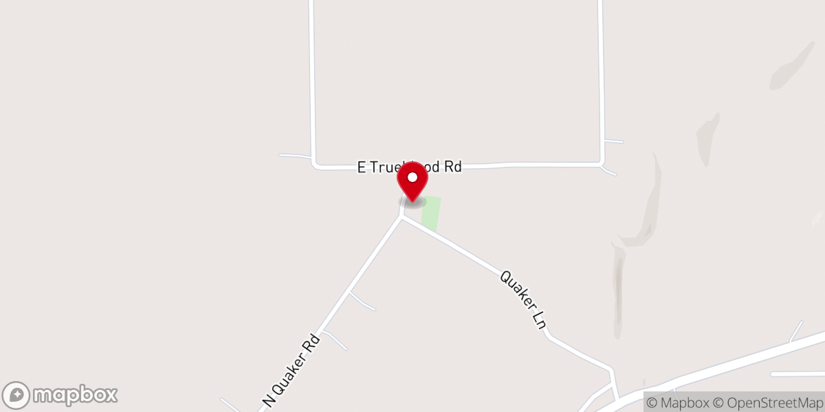 Map showing location of Blue River Friends Church