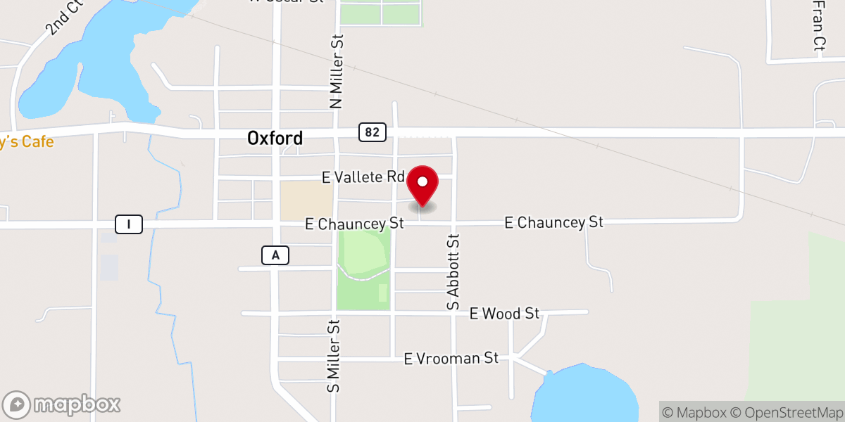 Map showing location of Oxford Seventh-Day Adventist Church