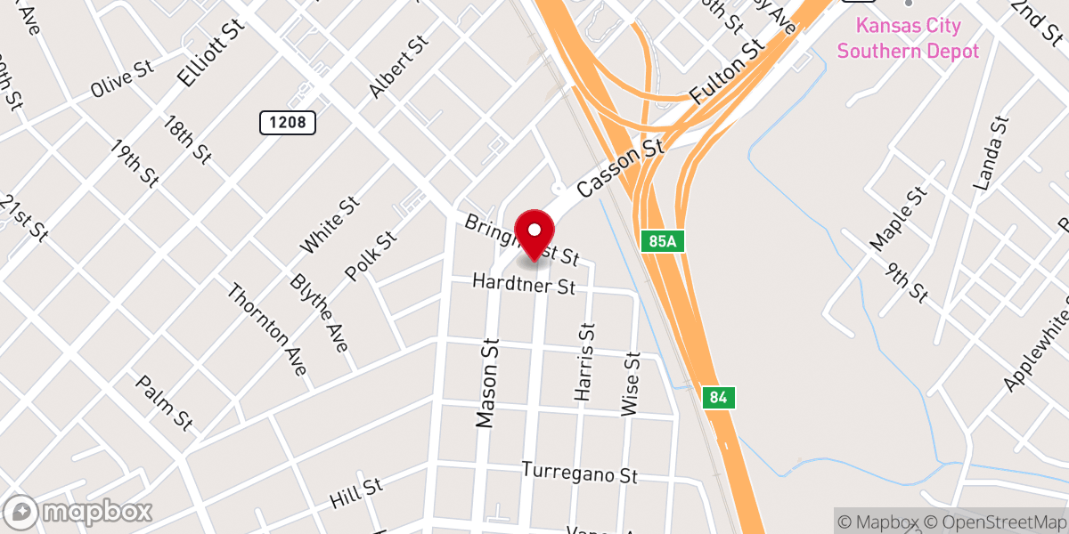 Map showing location of Greater Magnolia Baptist Church