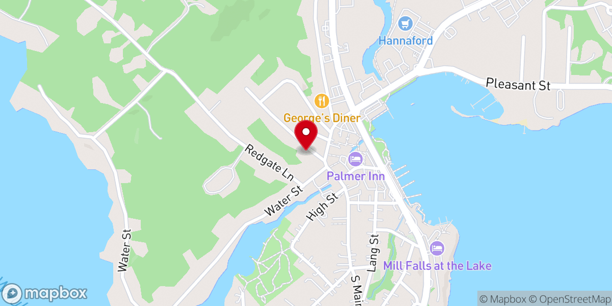 Map showing location of Meredith Congregational Church