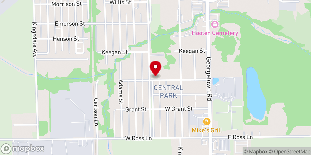 Map showing location of Central Park Church of Christ