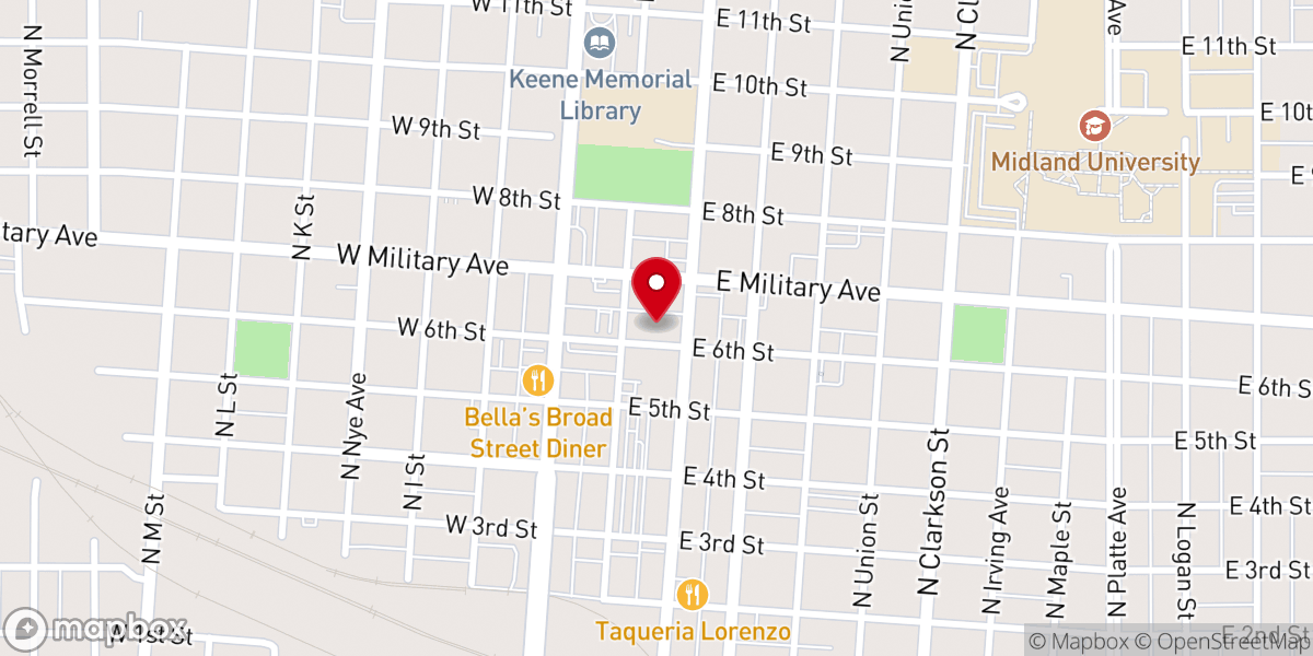 Map showing location of Fremont Area Chamber of Commerce