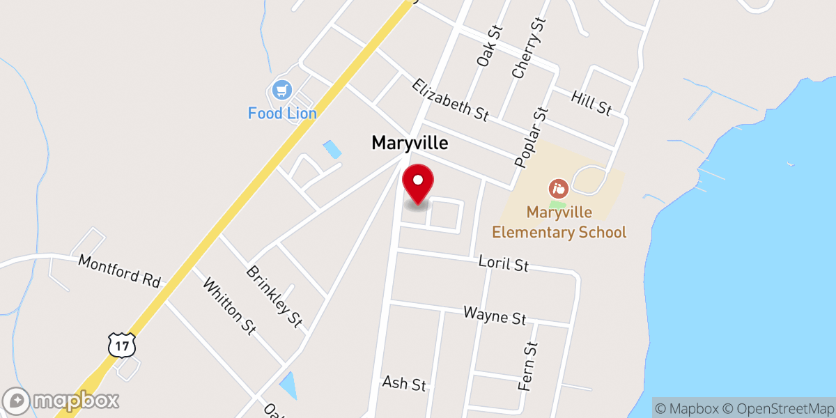 Map showing location of Screven Baptist Church