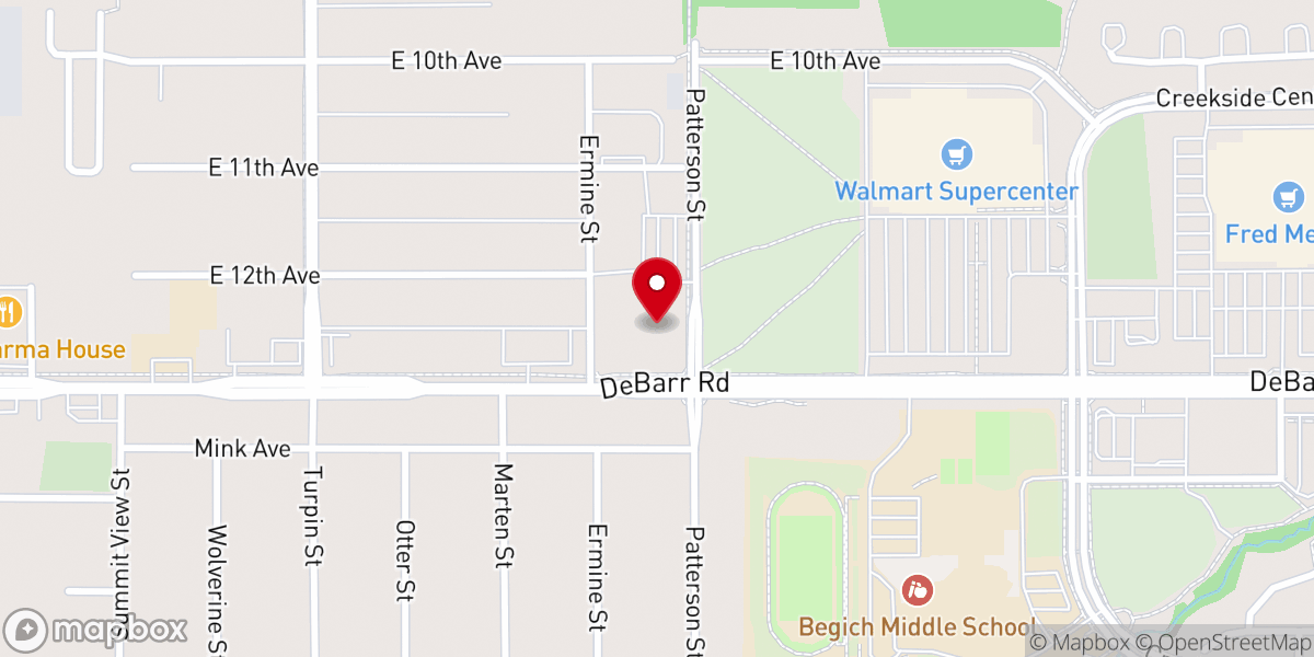 Map showing location of Muldoon Community Assembly Church - Food Distribution Center