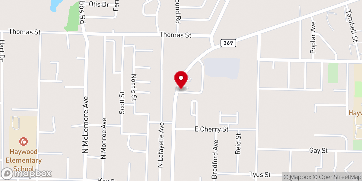Map showing location of United Harvest Christian Center