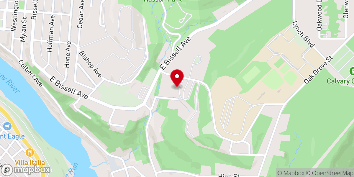 Map showing location of First Presbyterian Church of Oil City