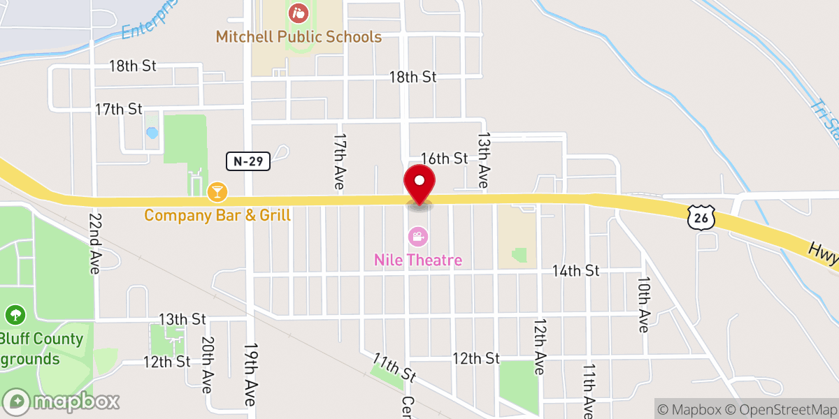 Map showing location of Federated Churches