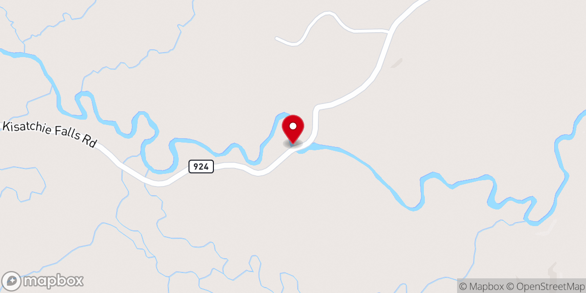Map showing location of Kisatchie Falls